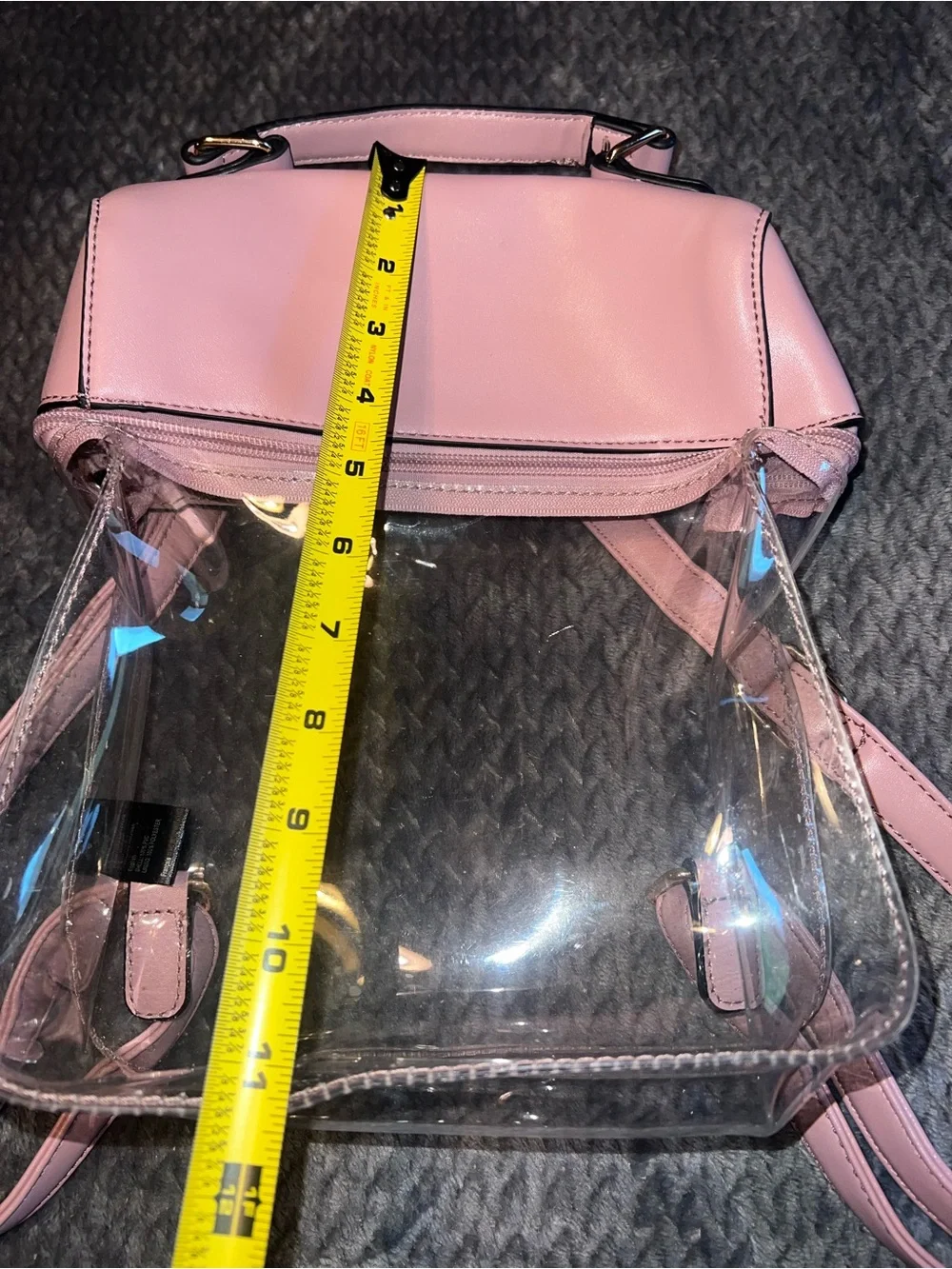 Clear Pink Trim Backpack